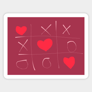 Valentine's Tic Tac Toe Sticker